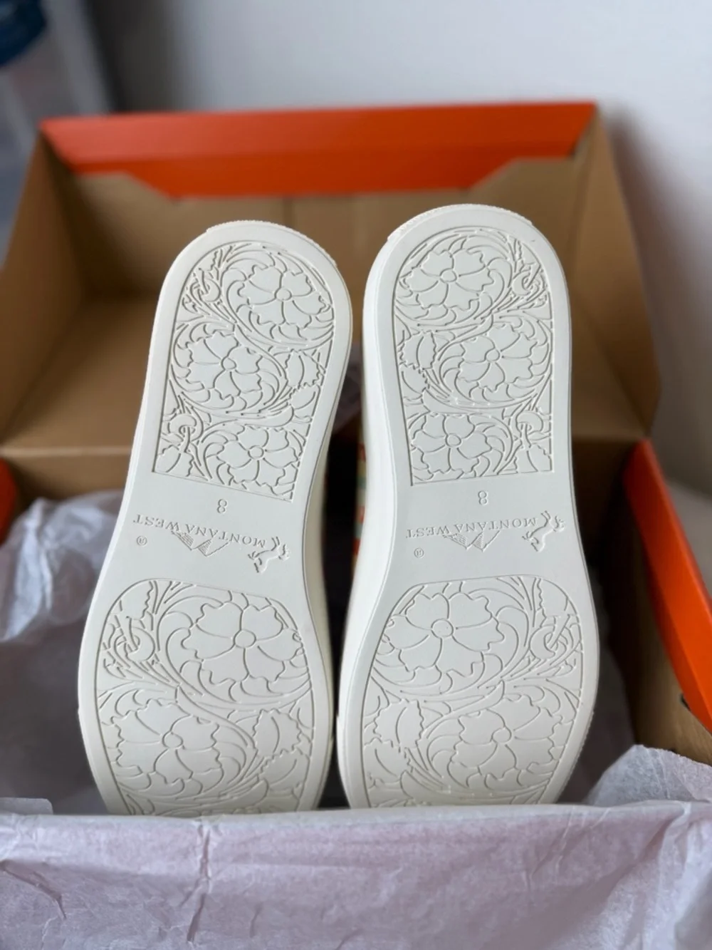 Montana West Orange & Multicolor Aztec Slip-On Sneakers-NIB - Picture 7 of 10